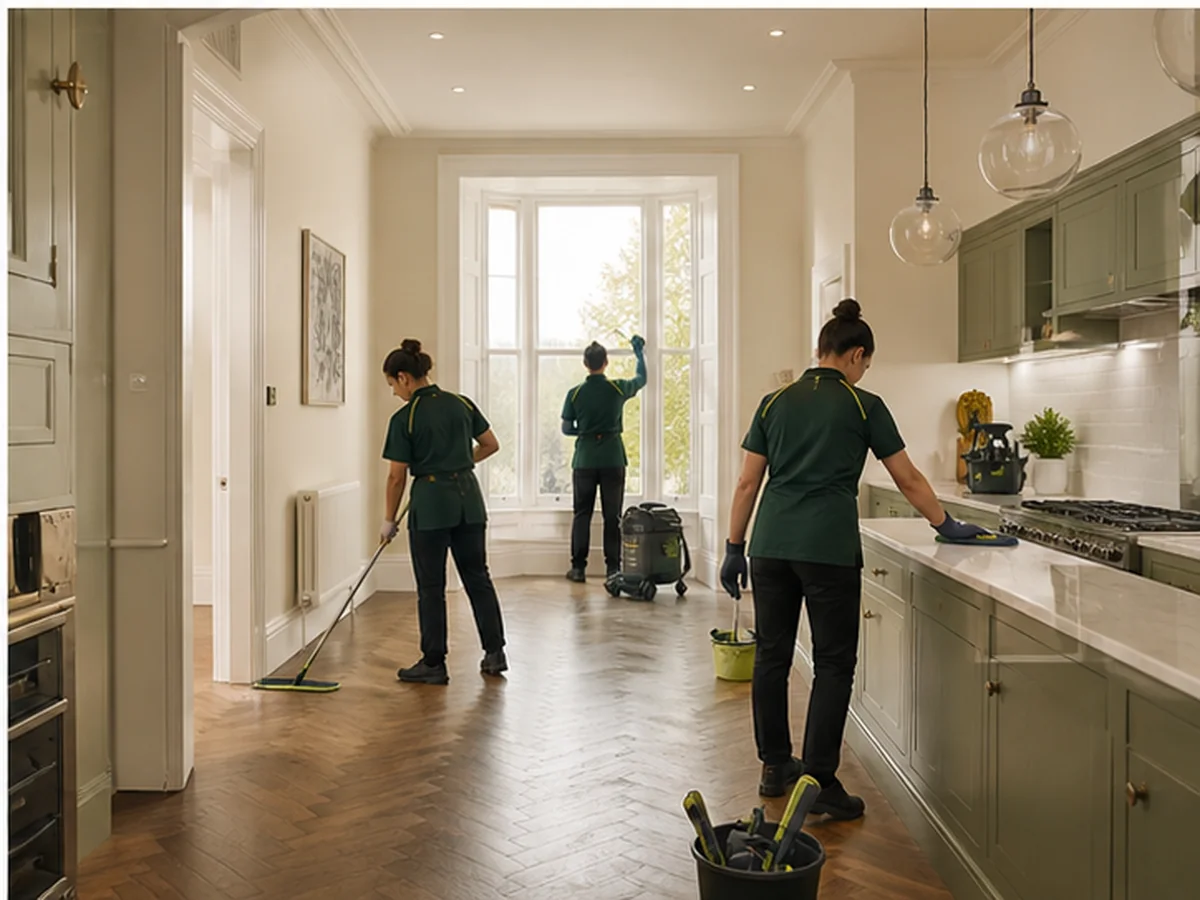Illustrative unfurnished house cleaning workflow in London